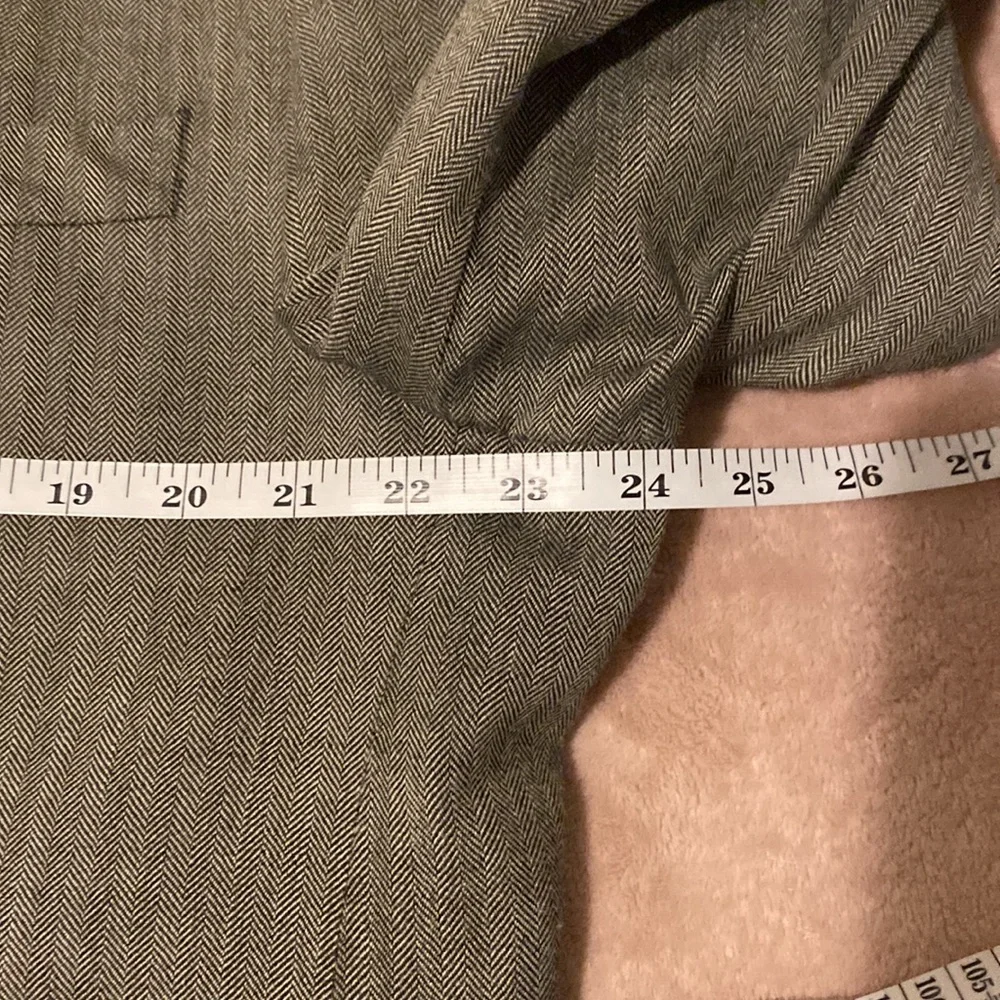 Lauren by Ralph Lauren Men Herringbone Silk & Wool 46R Blazer - Picture 10 of 14